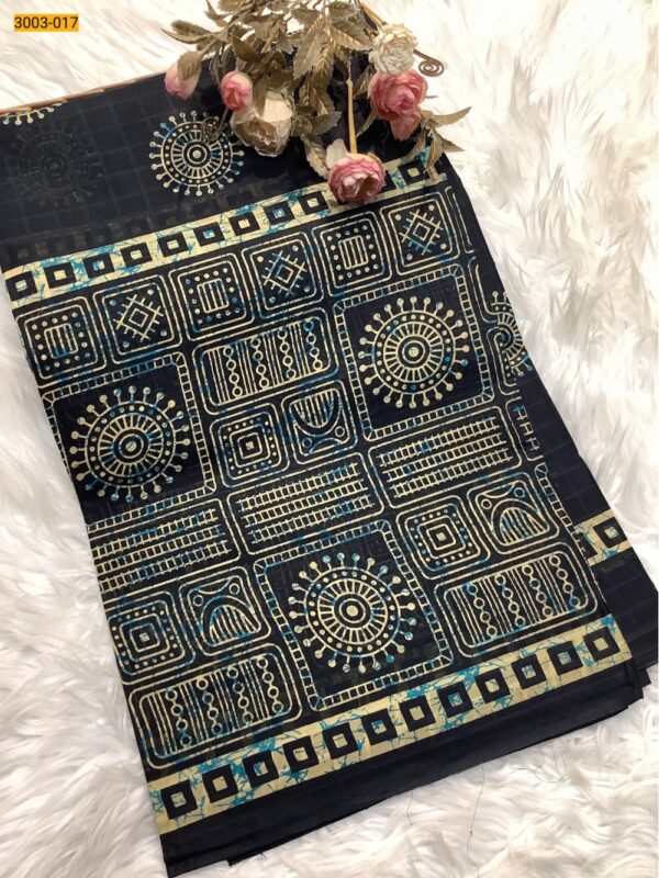 Checked Voil Cotton Saree