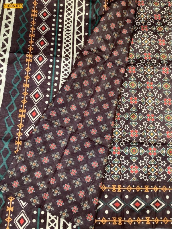 Kalamkari Soft Linen Silk Saree - Image 2