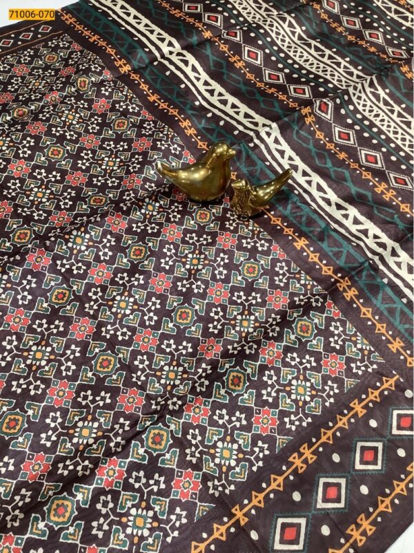 Kalamkari Soft Linen Silk Saree - Image 3