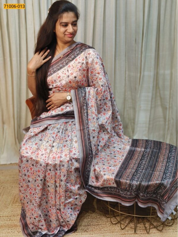 Kalamkari Soft Linen Silk Saree