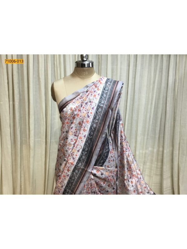 Kalamkari Soft Linen Silk Saree - Image 3