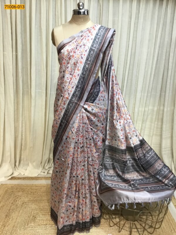 Kalamkari Soft Linen Silk Saree - Image 4