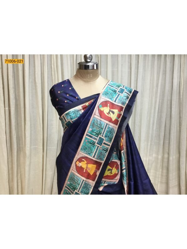 Kalamkari Soft Linen Silk Saree - Image 2