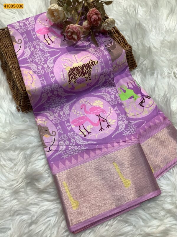 Pochampally Printed Dola Silk Saree